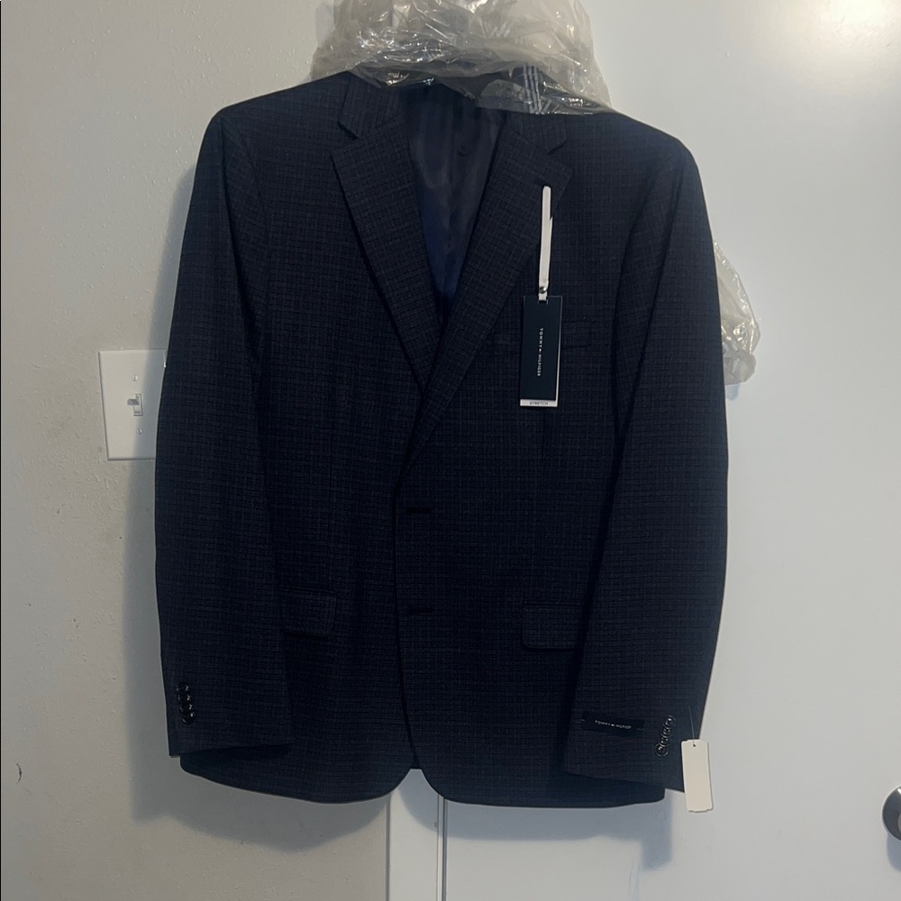 Tommy Hilfiger Men's Dark Navy Textured Sport Coat